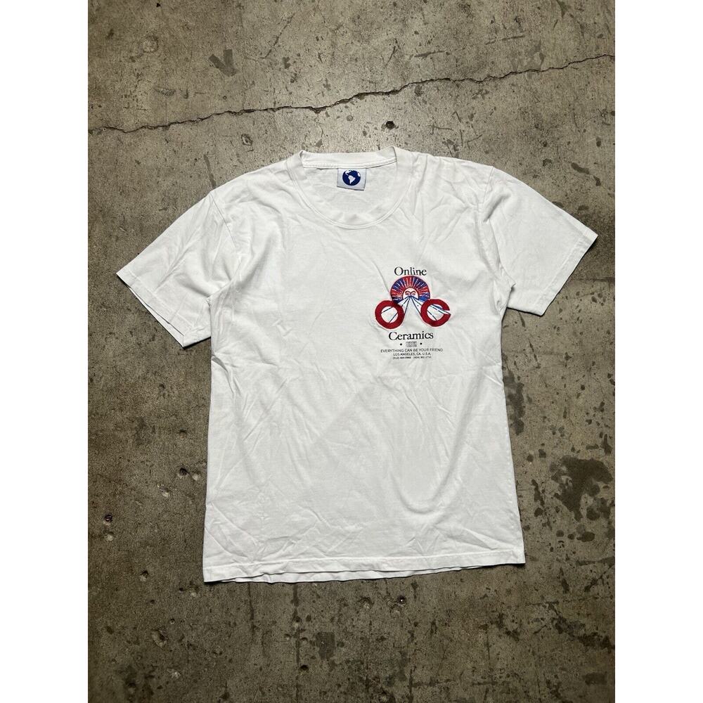 Online Ceramics Embroidered Logo T Shirt White‎ EUC M